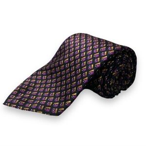GUY LAROCHE 100% Silk Purple Patterned Tie